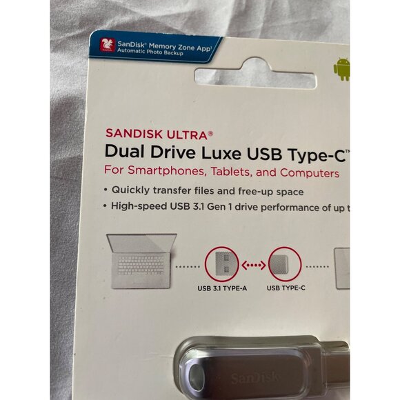 SanDisk Ultra 64GB Dual Drive Luxe USB Type-C Flash Drive For Smartphones Tablet - Picture 10 of 16
